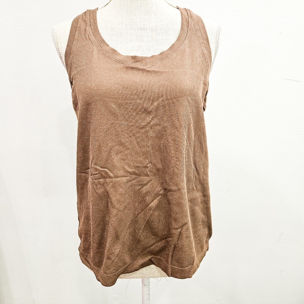 Athleta Cocoa Shimmer Tank XL